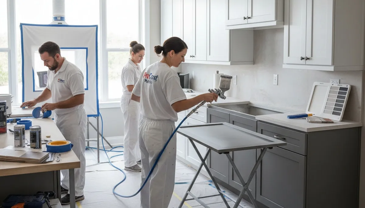 Cabinet painting in Miami, FL for durable kitchen and bathroom finishes