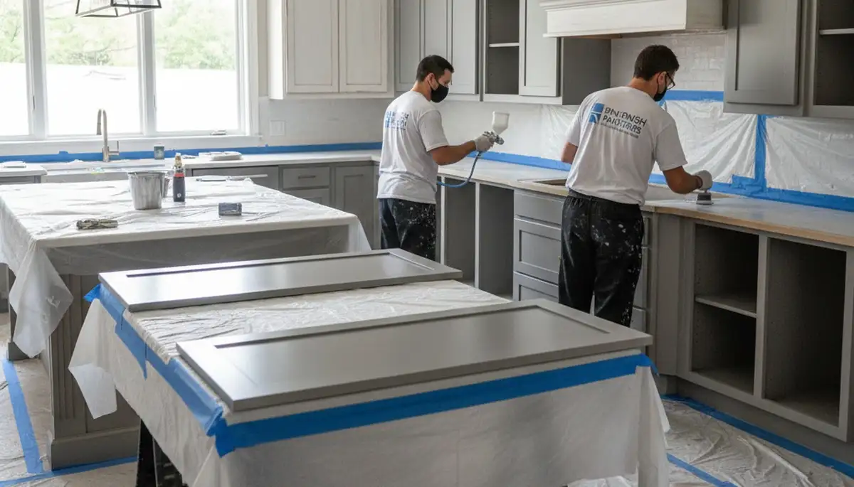 Cabinet painting in Miami, FL with durable kitchen and bath finish application