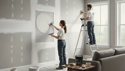 Miami, FL drywall repair team fixing cracks and holes for residential painting services