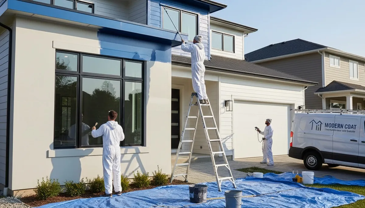 Miami house painting contractors applying durable exterior coatings for humid, salty coastal weather
