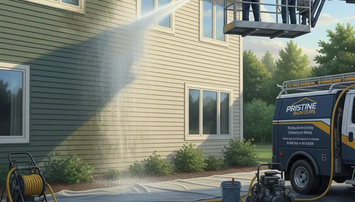 Vinyl siding pressure cleaning in Miami, FL for algae, salt, and humidity stain removal